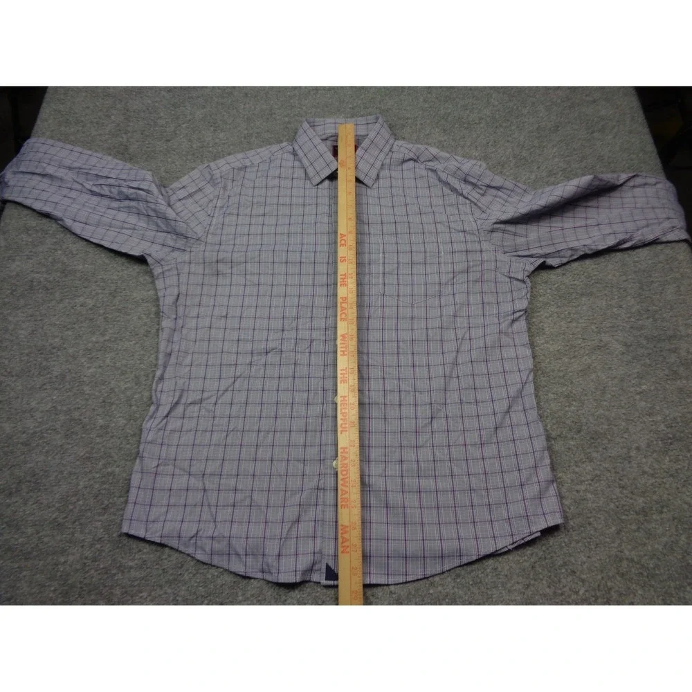 UNTUCKit Shirt Mens‎ L  Purple Plaid Performance Button Up Long Sleeve Stretch
